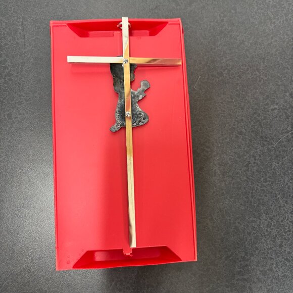 Vintage Silver Girl Wall Cross Infant Blessing Baby Plaque Wall Décor Hanging - Picture 5 of 8